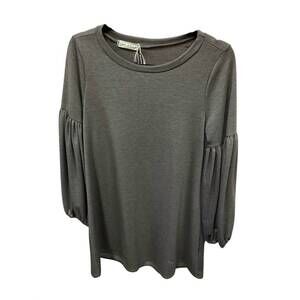 NEW PIXI + IVY women's bubble sleeve dress in taupe